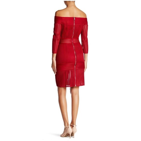 ENDLESS ROSE Off-Shoulder Sheath Dress Red sz S NEW Women's Cocktail Evening - Picture 2 of 9